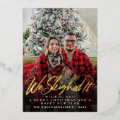 Grappig dat we het script kerstfoto hebben gemaakt folie feestdagenkaart (Voorkant)