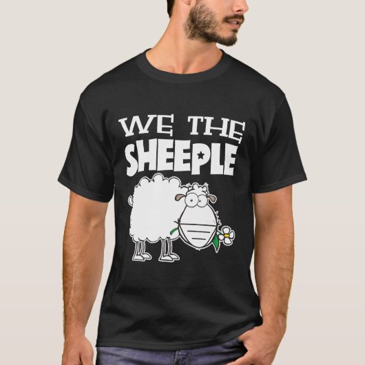 Grappig dat we het Sheeple Pun Anti Mask protest T-shirt (Voorkant)