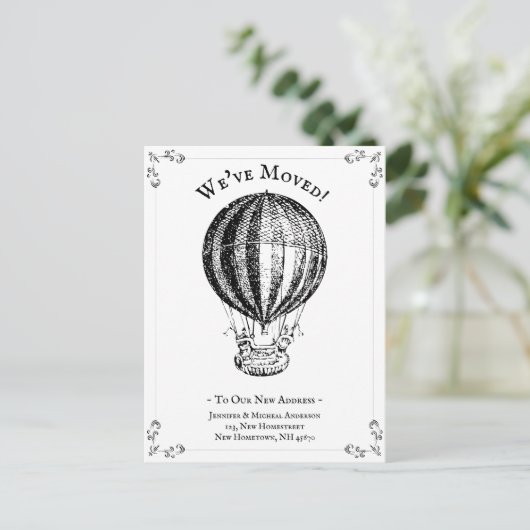 Grappig dat we Hot Air Ballon  White hebben verpla Aankondigingskaart (Staand voorkant)