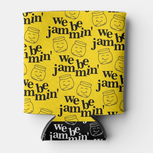 Grappig dat we Jammin zijn glimlachende dansende k Blikjeskoeler (Voorkant)