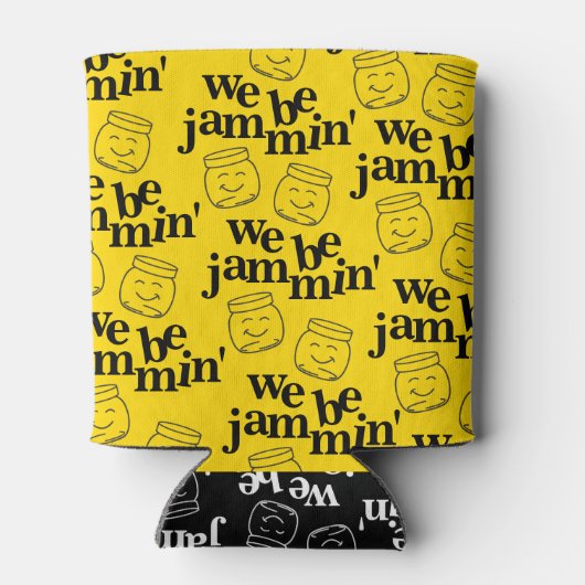 Grappig dat we Jammin zijn glimlachende dansende k Blikjeskoeler (Achterkant)