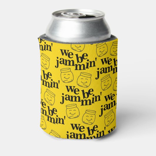 Grappig dat we Jammin zijn glimlachende dansende k Blikjeskoeler (Blikje Achterkant)