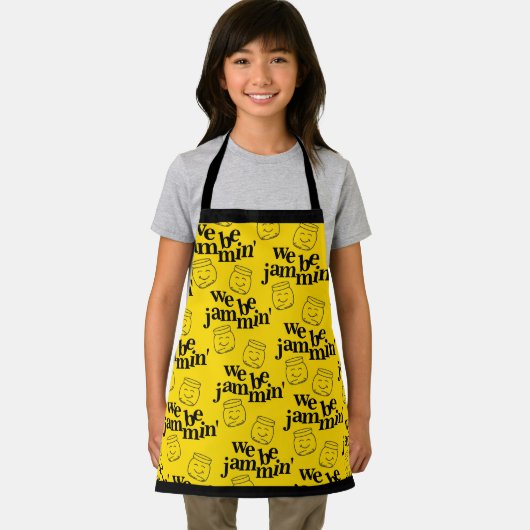 Grappig dat we Jammin zijn glimlachende dansende k Schort (Insitu)
