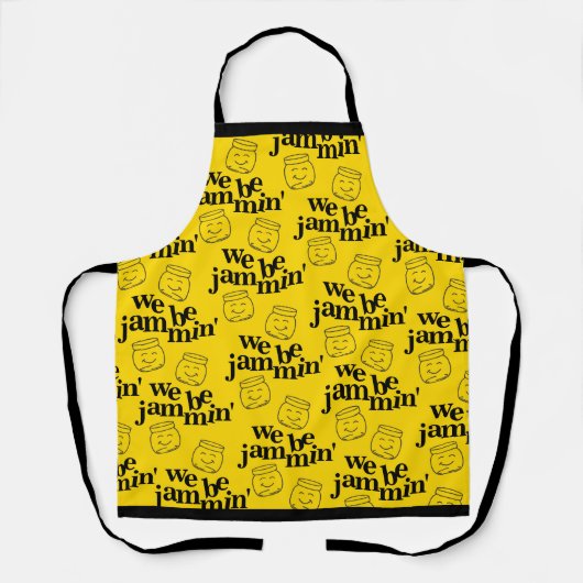 Grappig dat we Jammin zijn glimlachende dansende k Schort (Voorkant)
