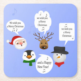 Grappig dat we je een prettig kerstfeest wensen kartonnen onderzetters