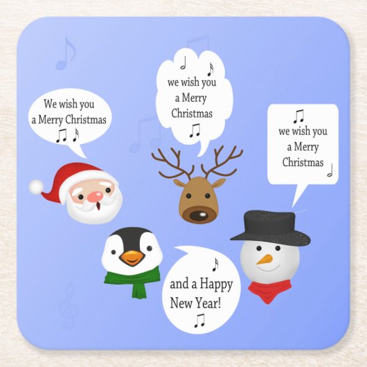 Grappig dat we je een prettig kerstfeest wensen kartonnen onderzetters (Voorkant)