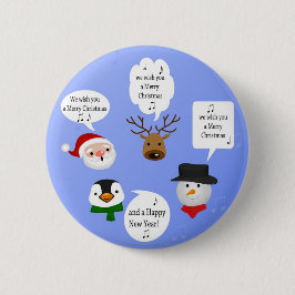 Grappig dat we je een prettig kerstfeest wensen ronde button 5,7 cm
