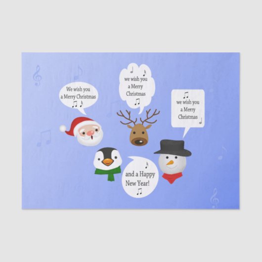 Grappig dat we je een prettig kerstfeest wensen tissuepapier (Voorkant)