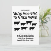 Grappig dat we Koe Herd New Home Adres verplaatsen Aankondiging (Staand voorkant)