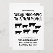 Grappig dat we Koe Herd New Home Adres verplaatsen Aankondiging (Voorkant / Achterkant)