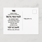 Grappig dat we Koe Herd New Home Adres verplaatsen Aankondigingskaart (Achterkant)