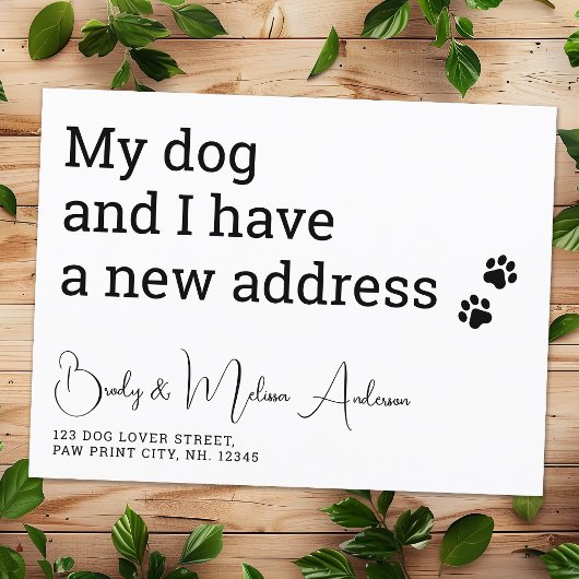 Grappig dat we mijn hond hebben verplaatst en ik i briefkaart