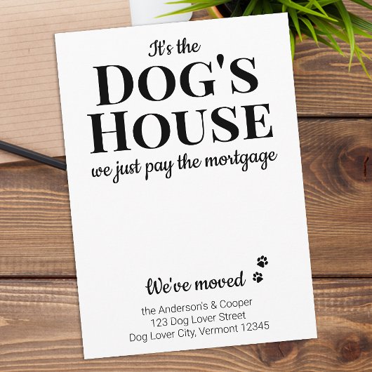 Grappig dat we Pet Dog Moving Announcement hebben  Aankondiging