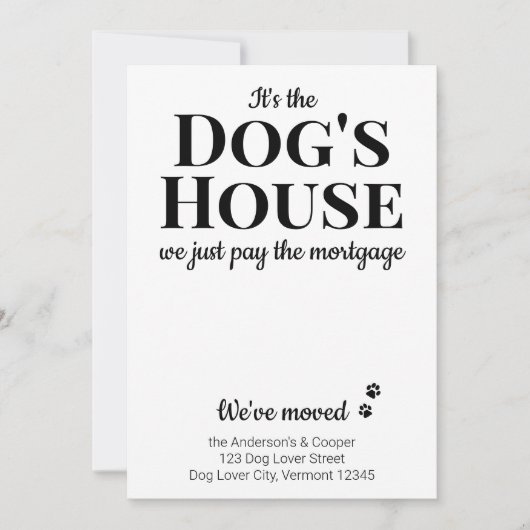 Grappig dat we Pet Dog Moving Announcement hebben Aankondiging (Voorkant)