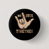 Grappig dat we samen handen gebarentaal angst ronde button 3,2 cm (Voorkant)