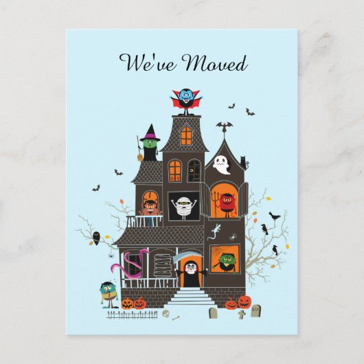 Grappig dat we Spooky Haunted House Address hebben Briefkaart (Voorkant)