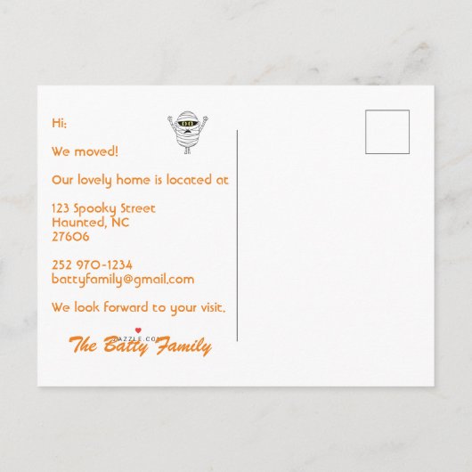 Grappig dat we verhuisd rode zwarte Waterverf spoo Aankondigingskaart (Achterkant)