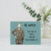 Grappig dat we verhuisd zijn aankondigingskaart (Staand voorkant)