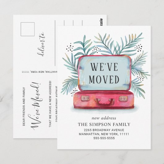 Grappig dat we verhuisde Bewegende aankondiging Briefkaart (Voorkant / Achterkant)