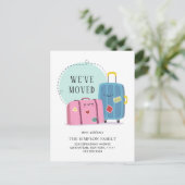 Grappig dat we verhuisde Bewegende aankondiging Briefkaart (Staand voorkant)