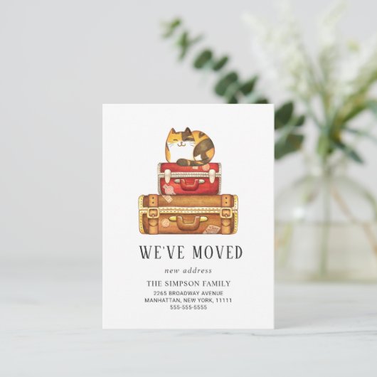 Grappig dat we verhuisde Bewegende aankondiging Briefkaart (Staand voorkant)