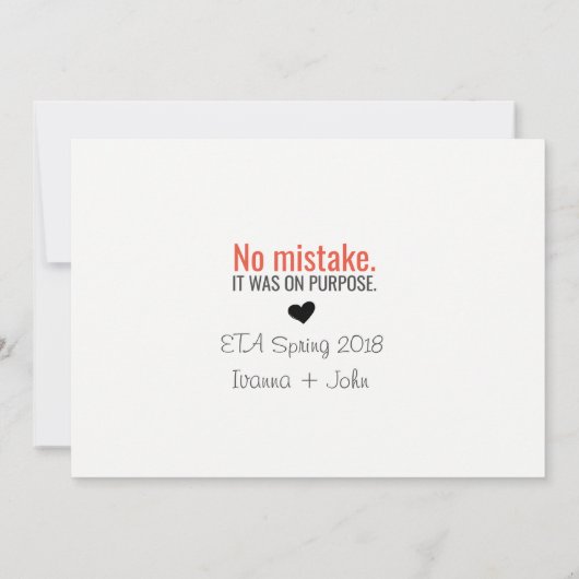 Grappig dat we zwanger zijn met opzet aankondiging (Achterkant)