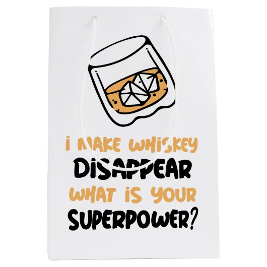 Grappig dat whisky verdwijnt medium cadeauzakje (Voorkant)