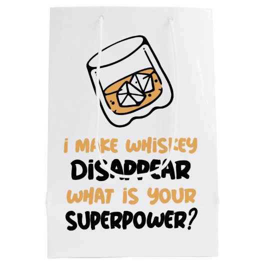 Grappig dat whisky verdwijnt medium cadeauzakje (Achterkant)