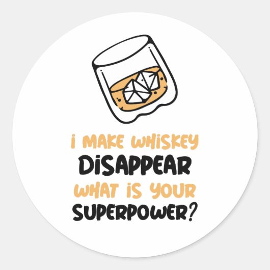 Grappig dat whisky verdwijnt ronde sticker (Voorkant)