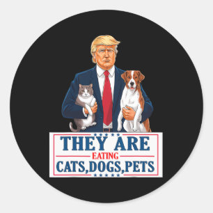 Grappig dat ze de honden de katten de huisdieren e ronde sticker