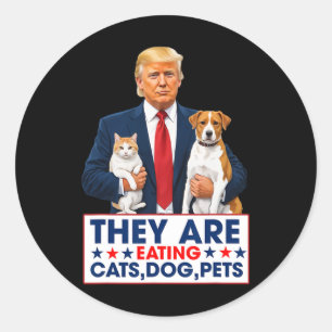 Grappig dat ze de honden de katten de huisdieren o ronde sticker