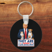 Grappig dat ze de honden, de katten en de huisdier sleutelhanger (Voorkant)