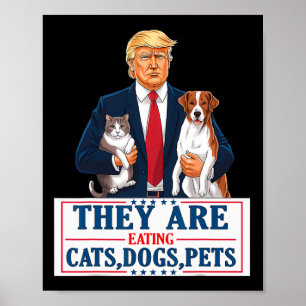 Grappig dat ze de honden eten, de katten de huisdi poster