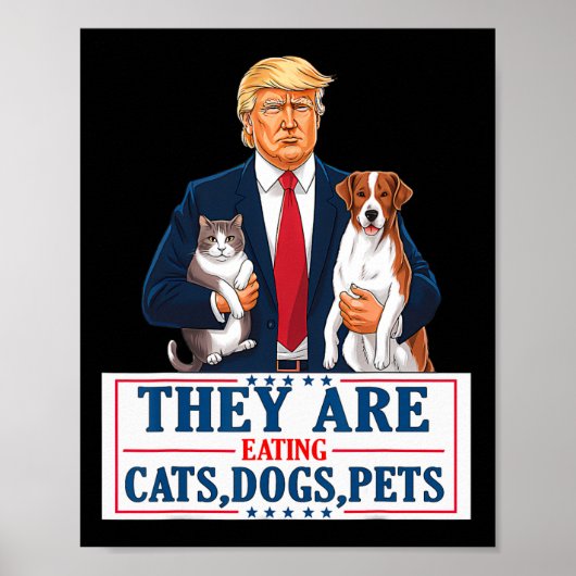 Grappig dat ze de honden eten, de katten de huisdi poster (Voorkant)