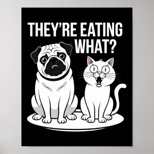 Grappig dat ze de honden opeten die ze de kat opet poster (Voorkant)