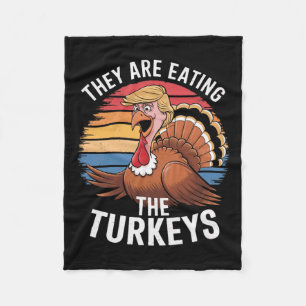 Grappig dat ze de kalkoenen Thanksgiving hum eten Fleece Deken
