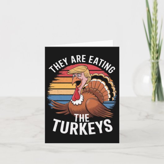 Grappig dat ze de kalkoenen Thanksgiving hum eten Kaart (Voorkant)