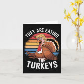 Grappig dat ze de kalkoenen Thanksgiving hum eten Kaart (Gele Bloem)