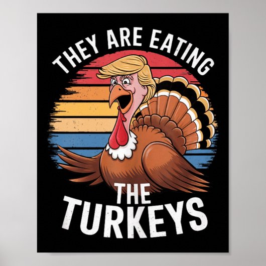 Grappig dat ze de kalkoenen Thanksgiving hum eten Poster (Voorkant)