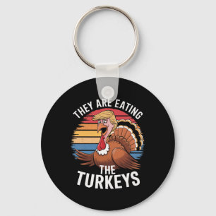 Grappig dat ze de kalkoenen Thanksgiving hum eten Sleutelhanger