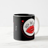 Grappig dat ze zegt dat ze vrouwen ziet tweekleurige koffiemok (Voorkant rechts)