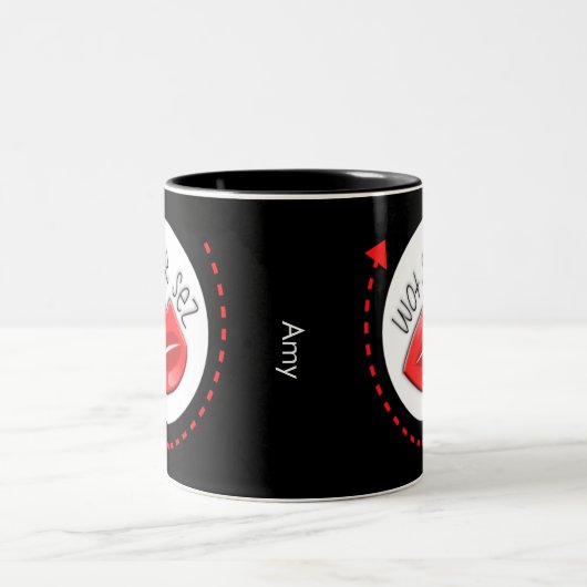 Grappig dat ze zegt dat ze vrouwen ziet tweekleurige koffiemok (Center)