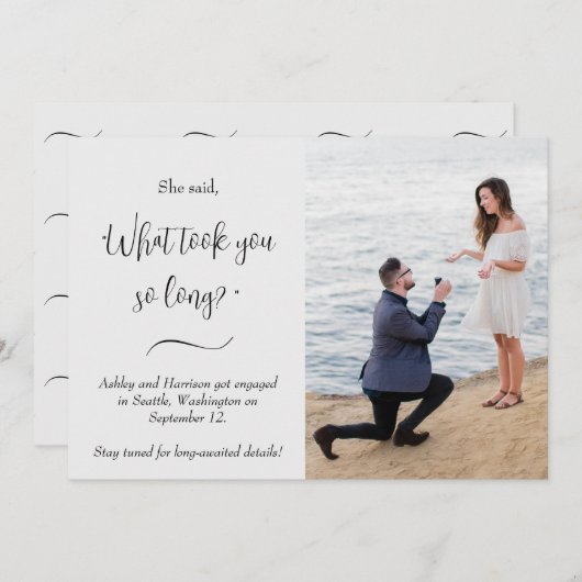 Grappig dat ze zei dat de foto zo lang duurde. kaart (Voorkant / Achterkant)