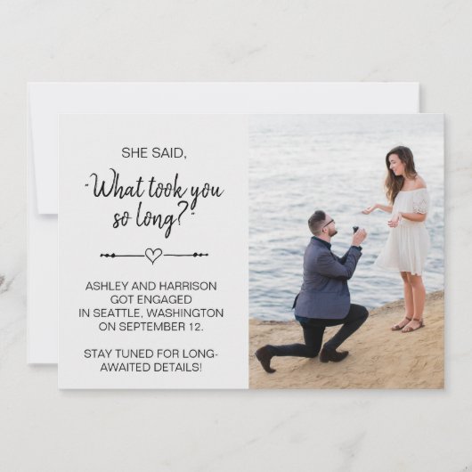 Grappig dat ze zei: "Wat heeft er zo lang geduurd" Kaart (Voorkant)