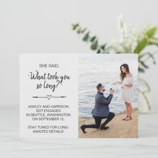 Grappig dat ze zei: "Wat heeft er zo lang geduurd" Kaart (Staand voorkant)