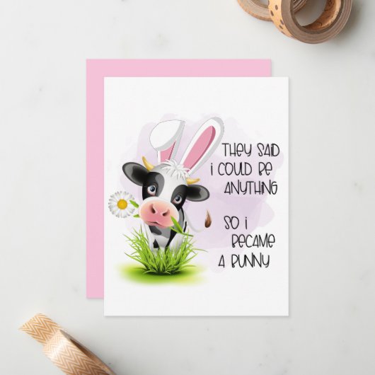 Grappig dat ze zeiden dat ik alles kon zijn notitiekaartje (Voorkant / Achterkant in situ)