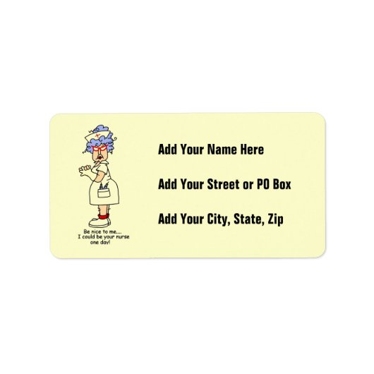 Grappig dat Zuster aardig tegen me zijn, T-shirts  Etiket (Voorkant)