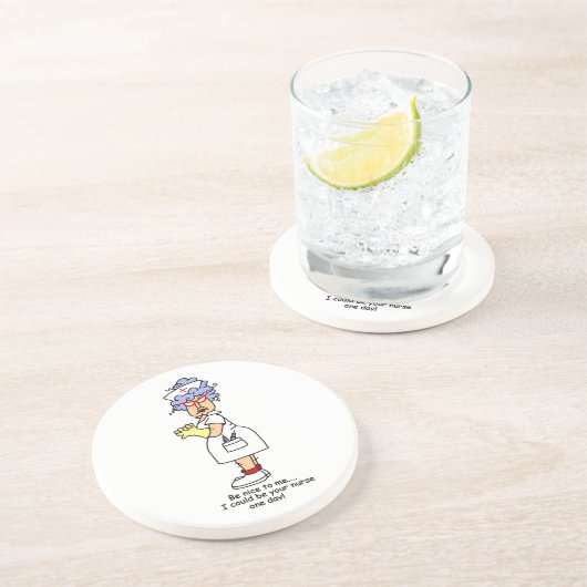 Grappig dat Zuster aardig tegen me zijn, T-shirts  Zandsteen Onderzetter (Zijkant)