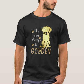 Grappig De Beste Therapie Is Golden Retriever Hond T-shirt