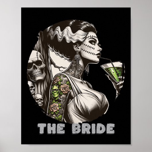 Grappig De bruid Het monster Frankenstein Spooky H Poster (Voorkant)